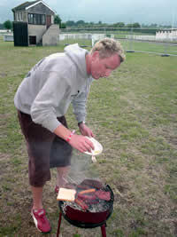 Frank does the honours and cooks up an FMX riders favourite meal, a BBQ